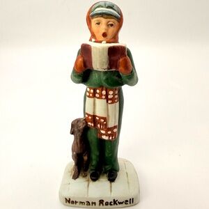 Norman Rockwell "The Caroler" NR-203 Vintage 1979 Ceramic Figurine 3.8”